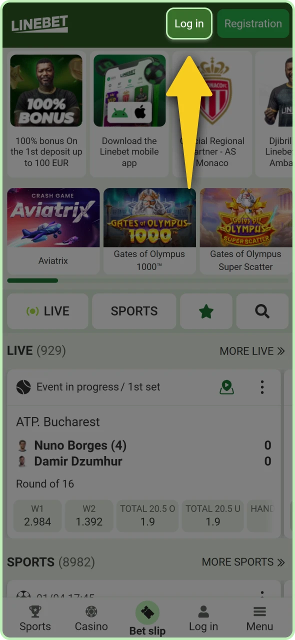 Navigation button to reach the account sign-in area of the site.