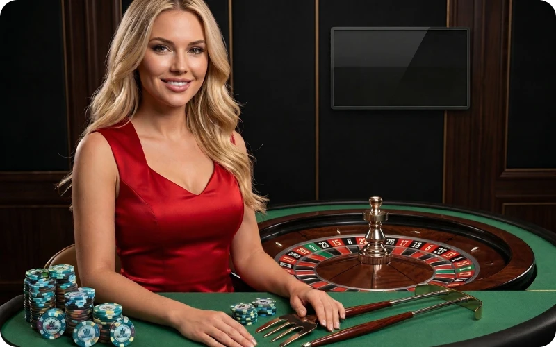 Real-time gaming tables hosted by professional human dealers via video.