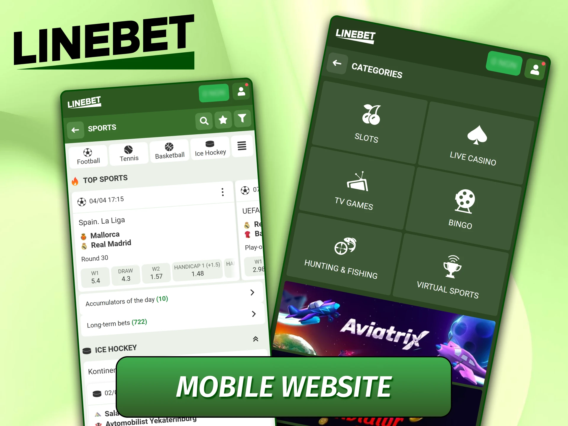 Responsive browser version of Linebet optimized for smartphones.