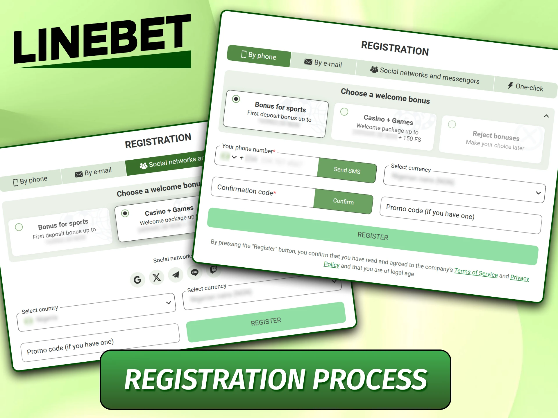 Form for creating a new player account on the Linebet platform.