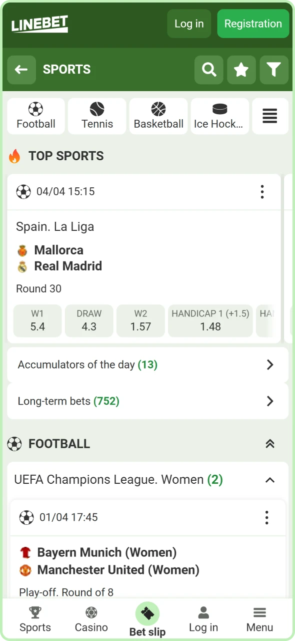 Sports betting dashboard displaying upcoming matches and competitive odds.