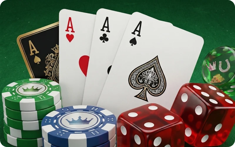 Virtual versions of classic card and board games like blackjack and baccarat.